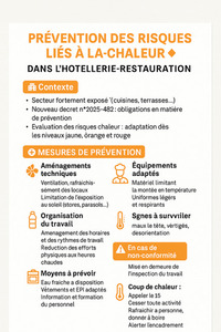 PRVENTION DES RISQUES LIS  LA CHALEUR DANS LHTELLERIE-RESTAURATION